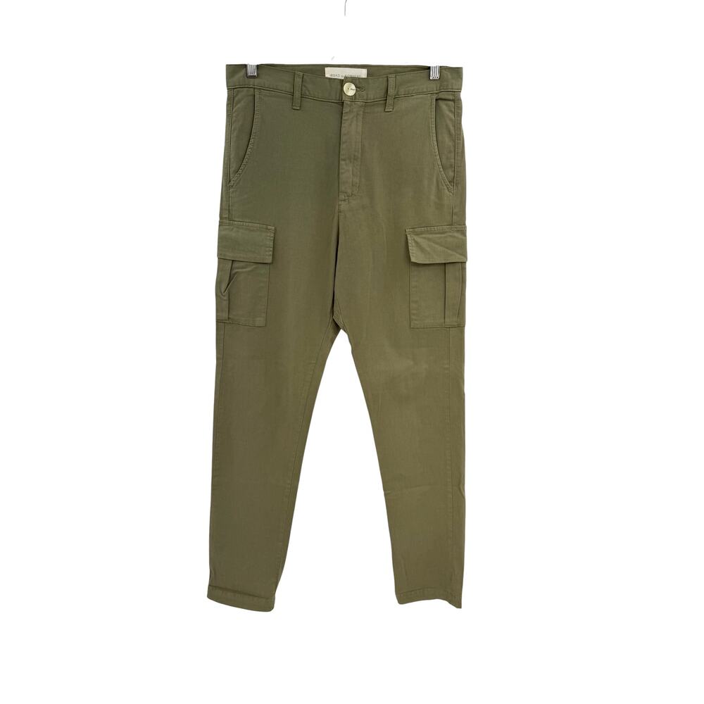 Road To Nowhere Men Olive Cargo Utility Tapered Pants Cropped Trouser Size 32